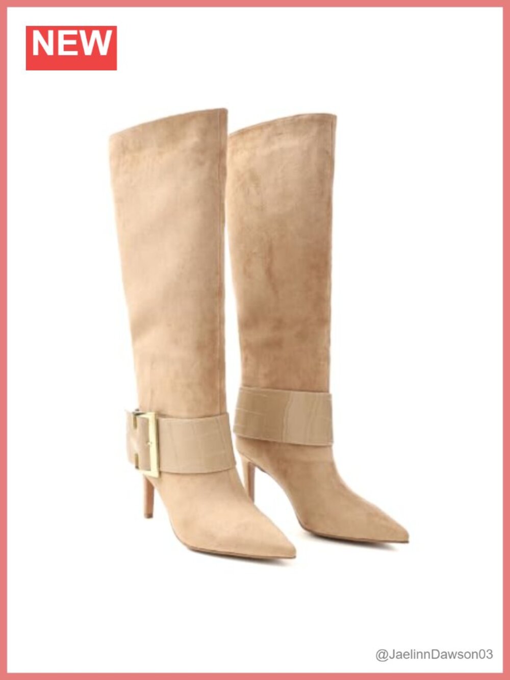 Womens Knee High Boots Pointed Toe Stiletto Heel Faux Suede Wide Calf